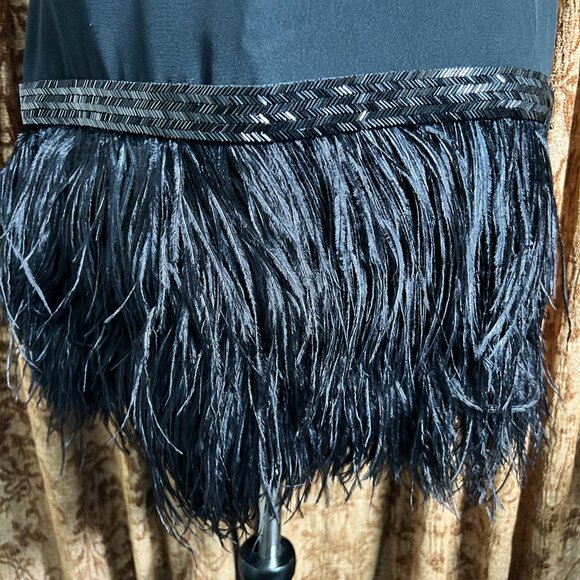 Vtg Albert Nipon Nightsfor Bergdorf  Formal Little Black Dress Feathers READ - Picture 4 of 11
